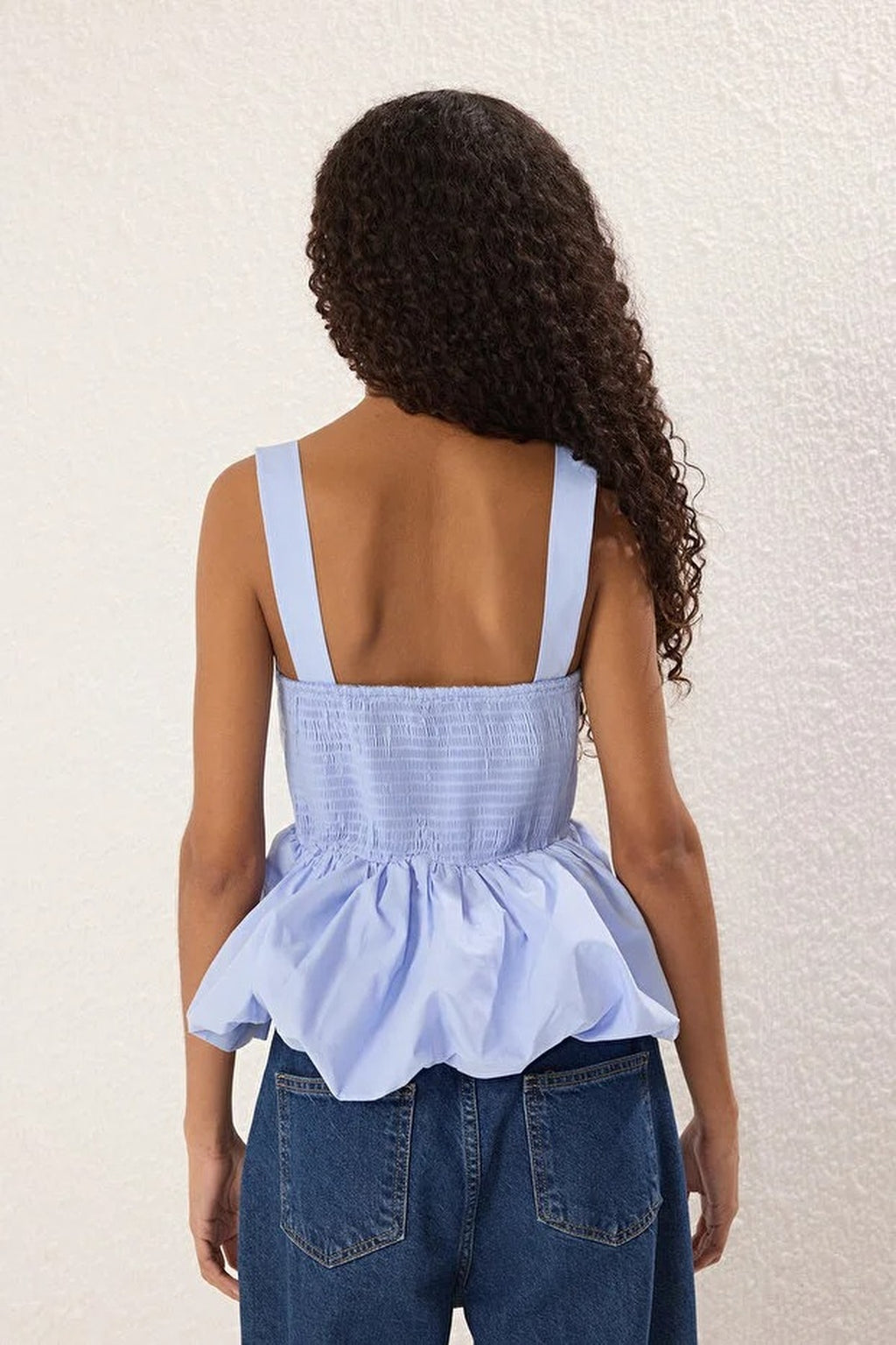 Square Neck Peplum Blouse
