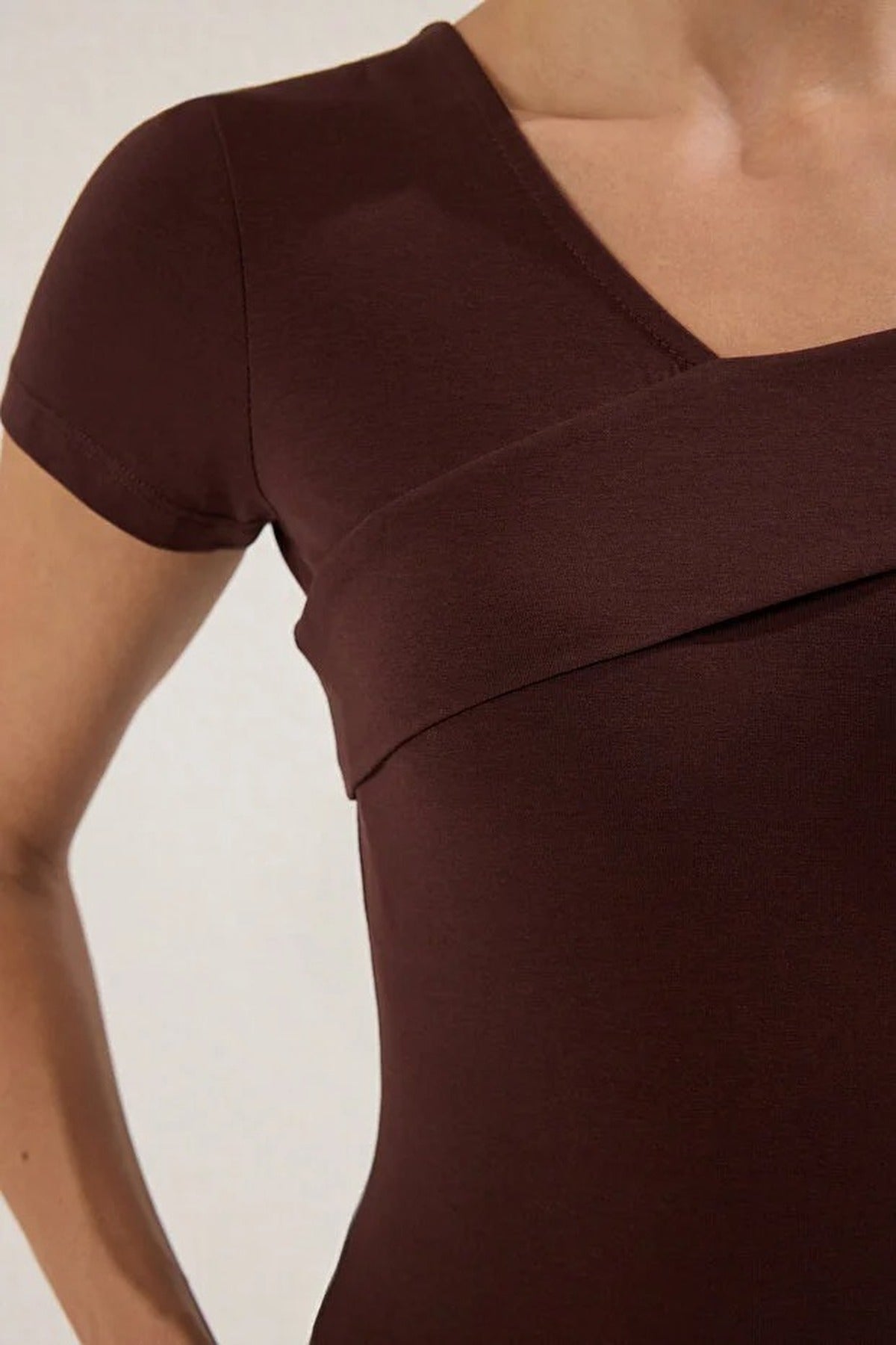 Asymmetrical Collar Fitted Knitted Blouse