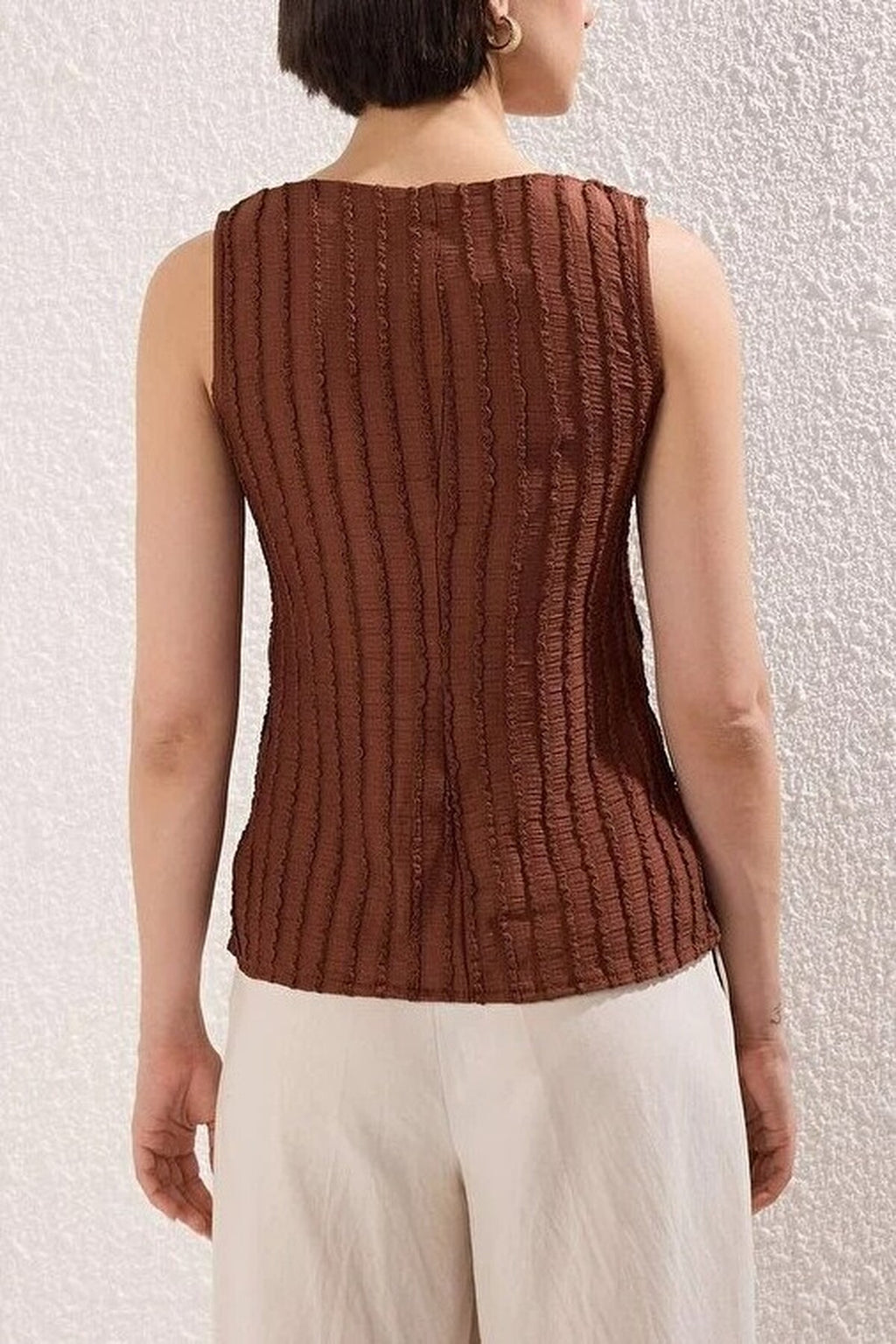 Regular Fit Knitted Blouse with Knitwear Look