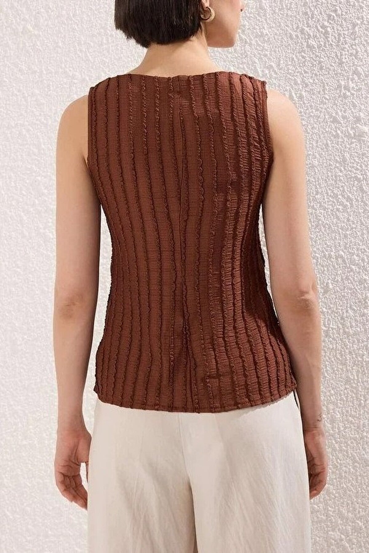 Regular Fit Knitted Blouse with Knitwear Look
