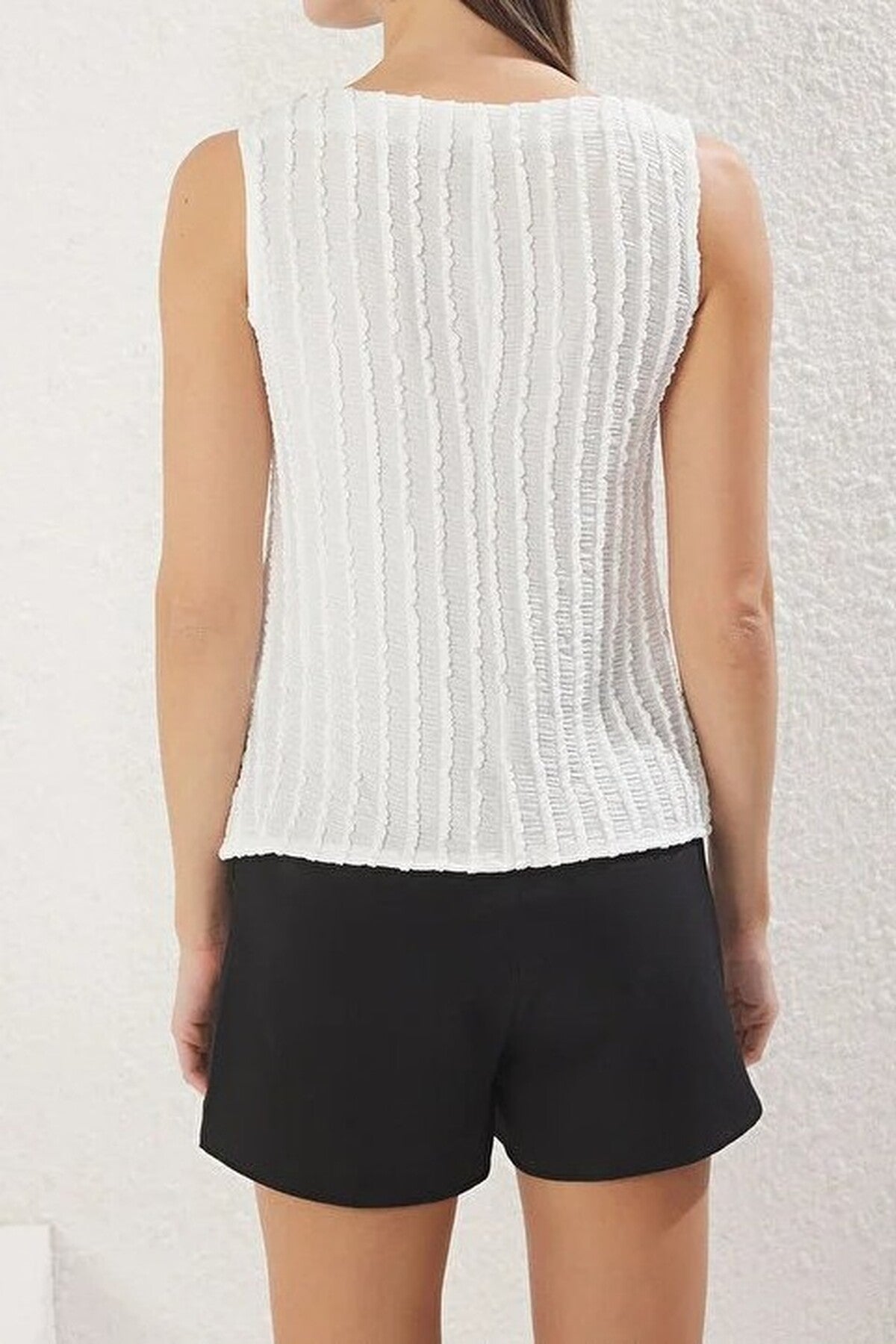 Regular Fit Knitted Blouse with Knitwear Look
