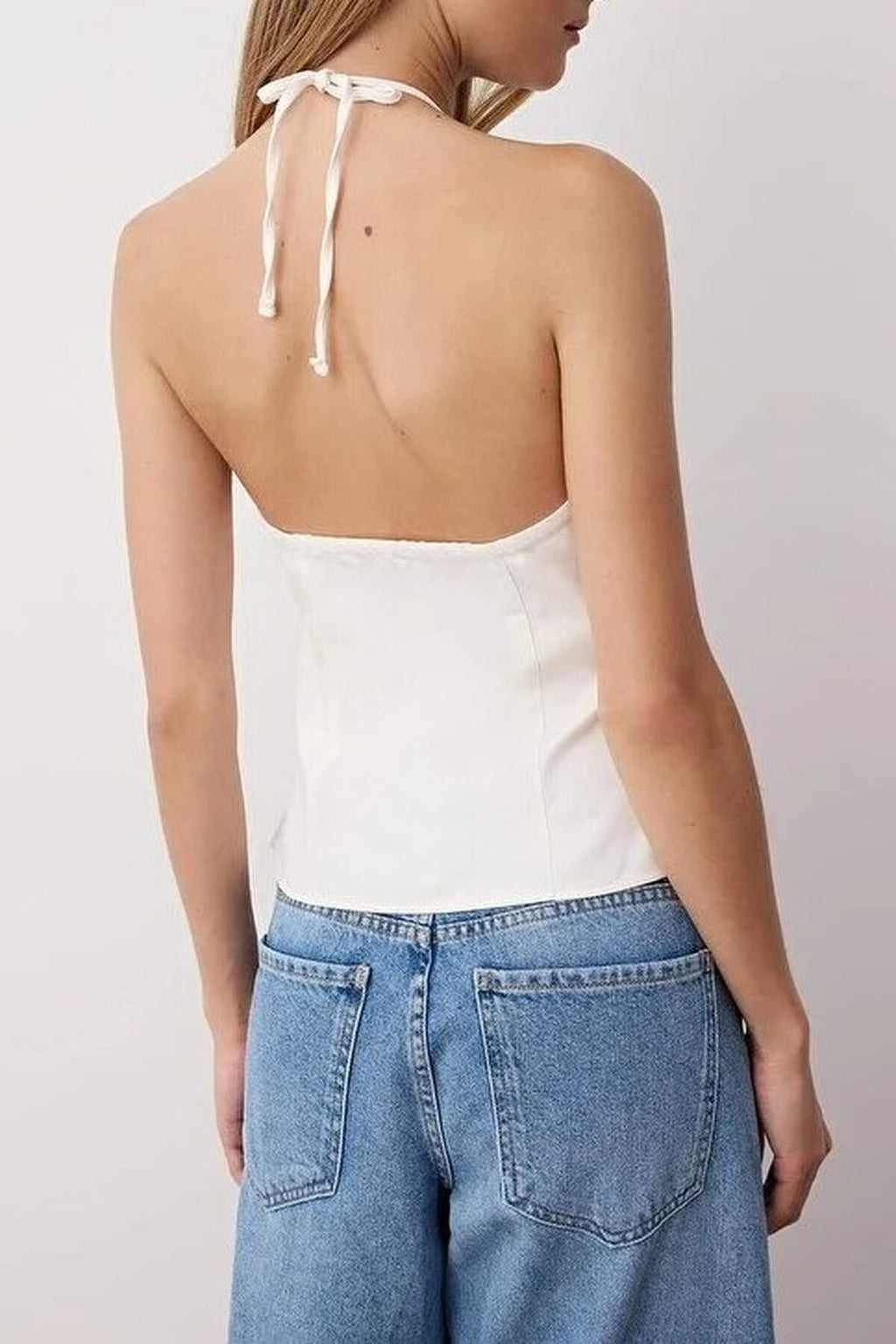 Thin-strapped Woven Blouse