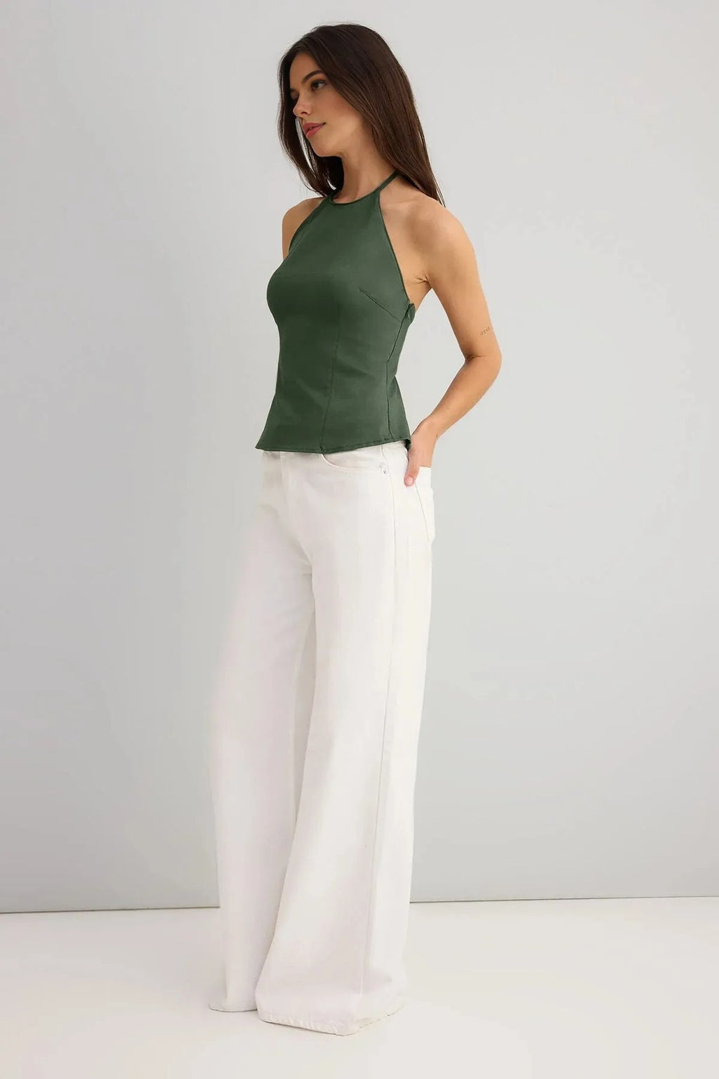 Thin-strapped Woven Blouse