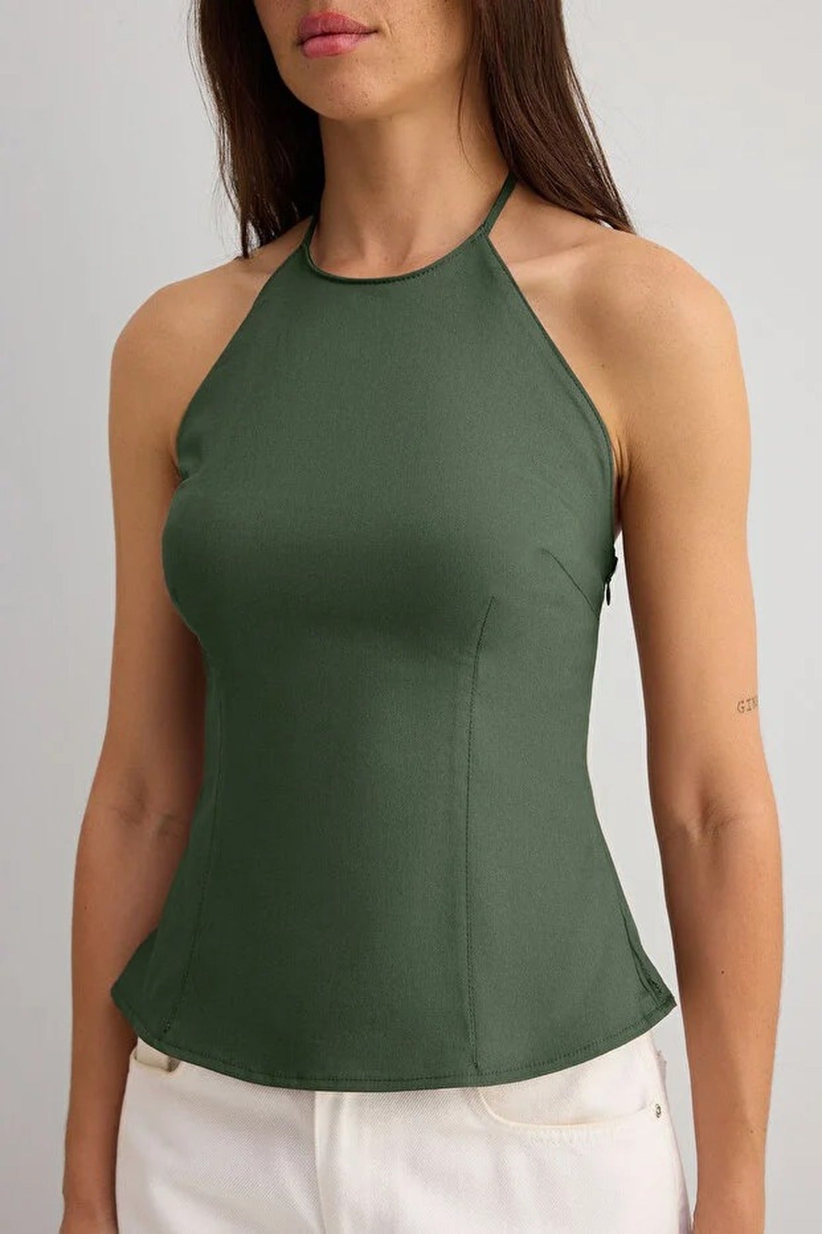 Thin-strapped Woven Blouse