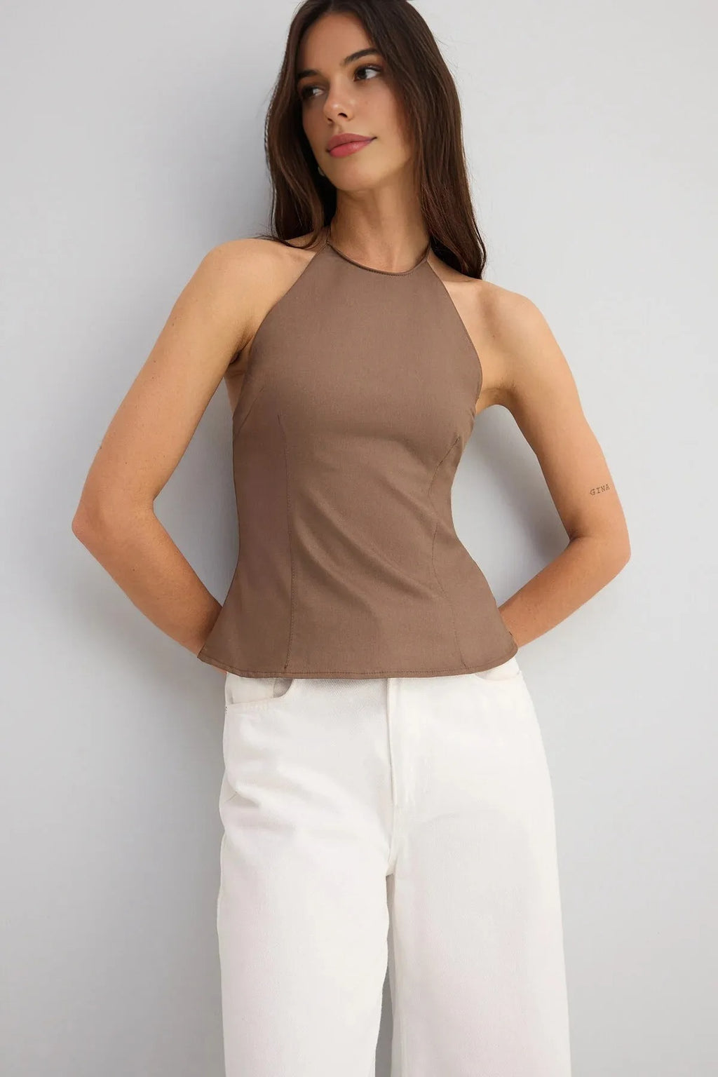 Thin-strapped Woven Blouse