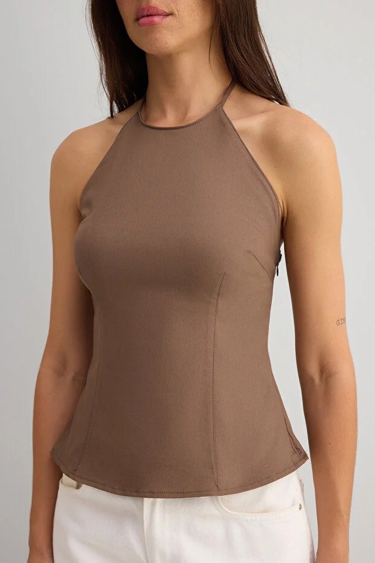 Thin-strapped Woven Blouse