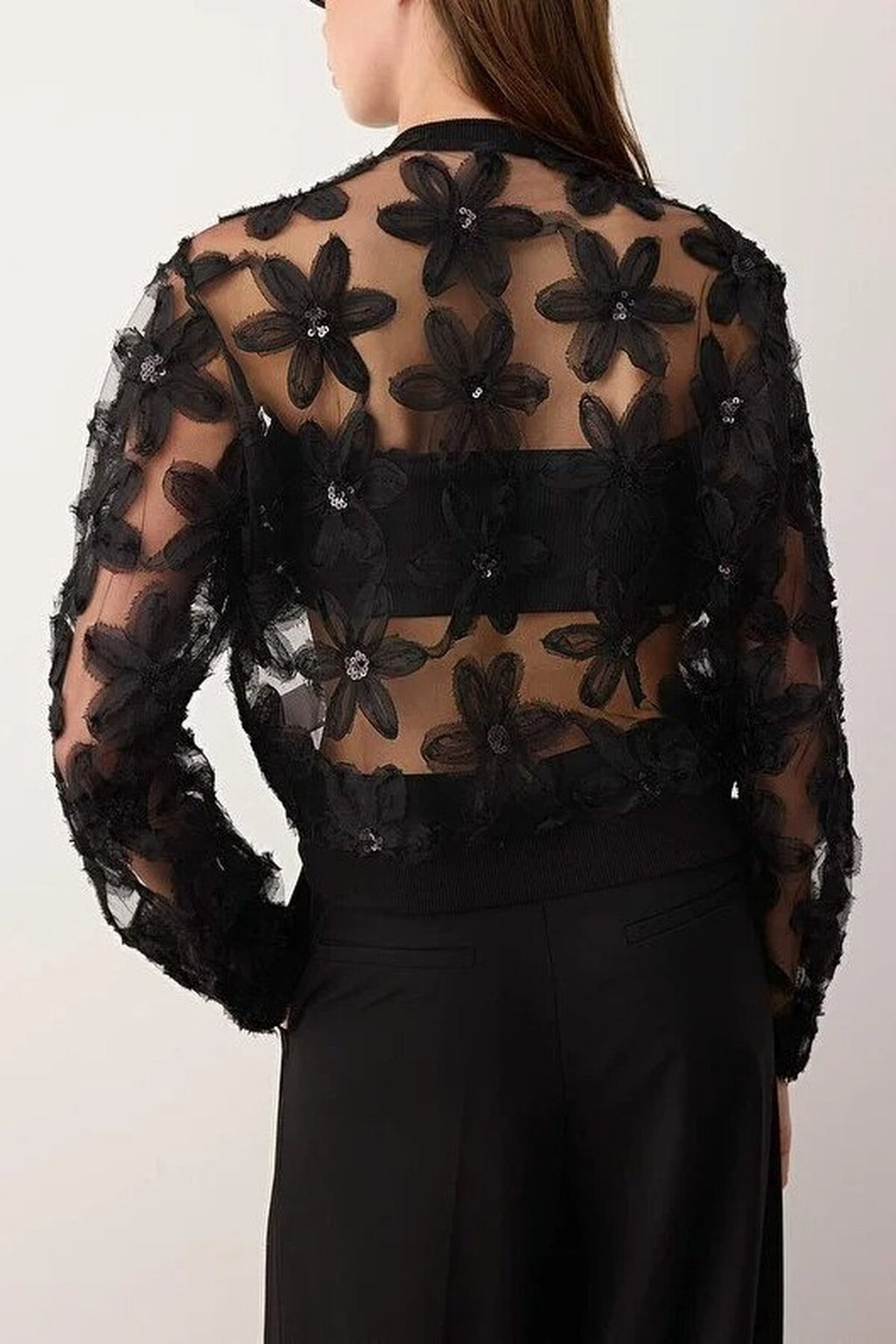 Floral Zippered Woven Bomber Jacket