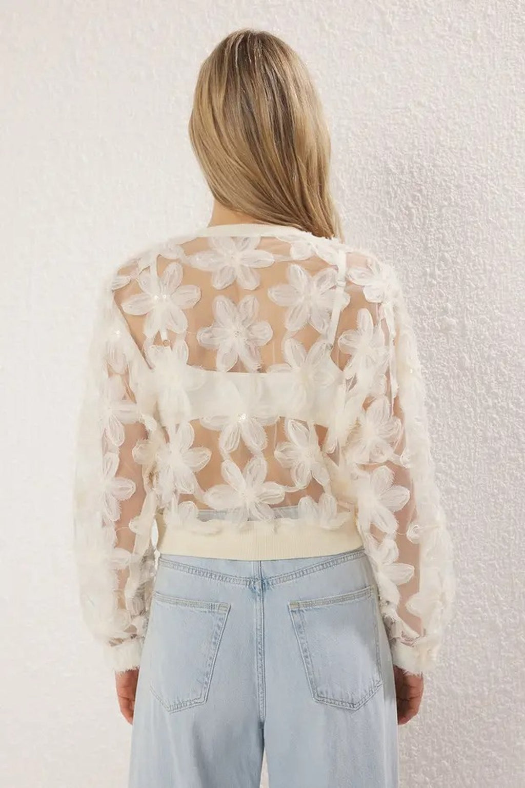 Floral Zippered Woven Bomber Jacket