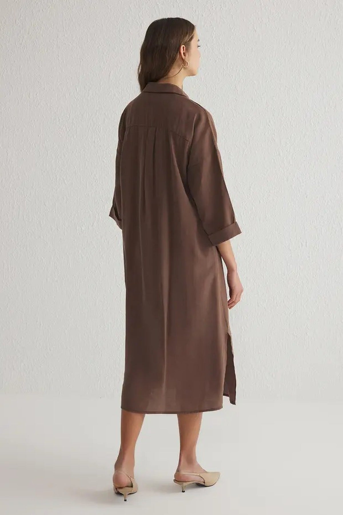 More Sustainable Modal Relaxed Fit Midi Shirt Dress
