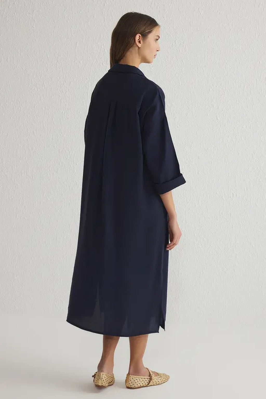 More Sustainable Modal Relaxed Fit Midi Shirt Dress