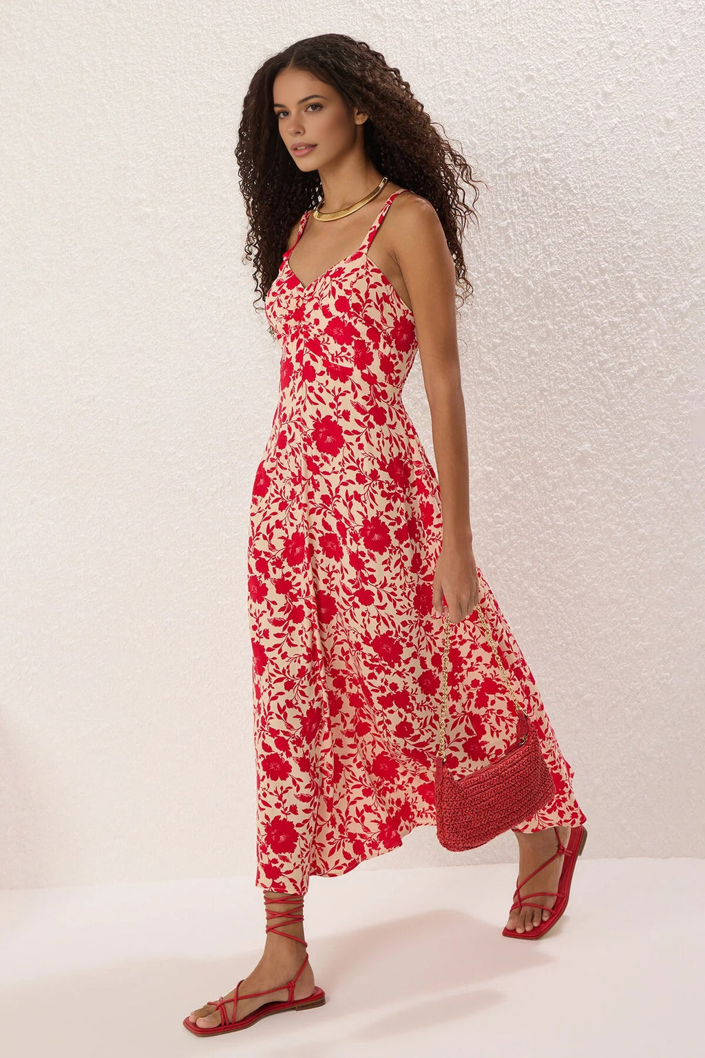 Floral Midi Woven Dress