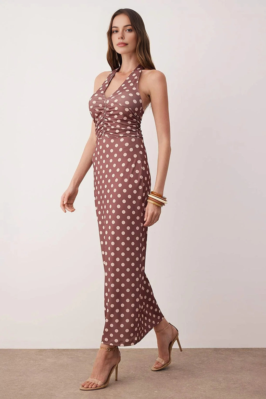 Polka Dot Maxi Knit Dress