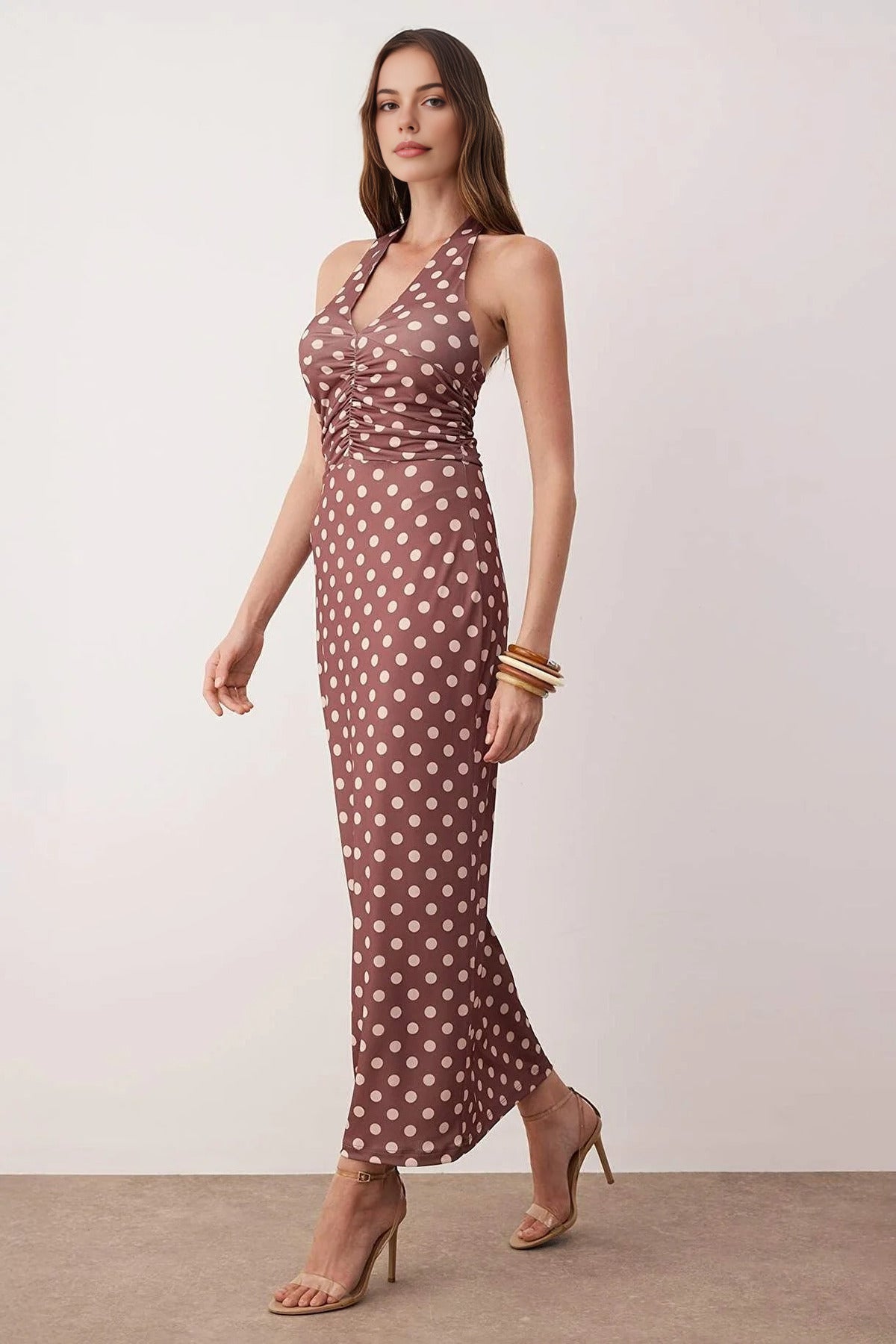 Polka Dot Maxi Knit Dress