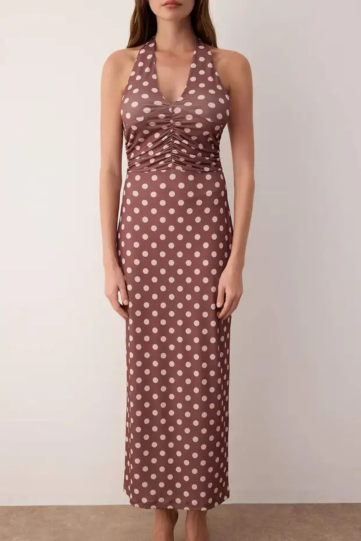 Polka Dot Maxi Knit Dress