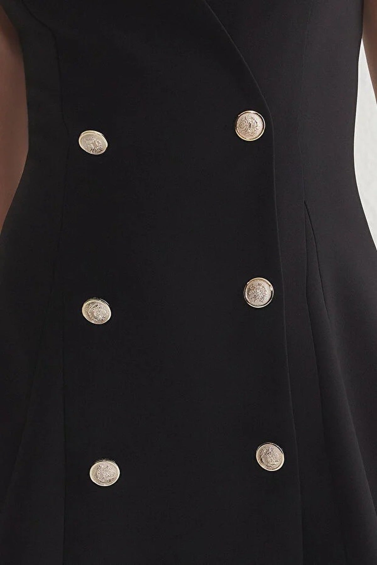 Buttoned Mini Woven Jacket Dress