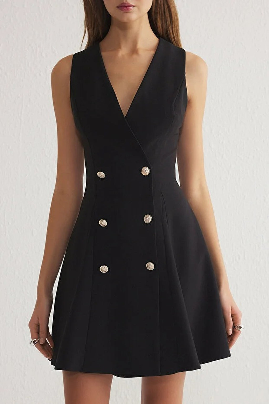 Buttoned Mini Woven Jacket Dress