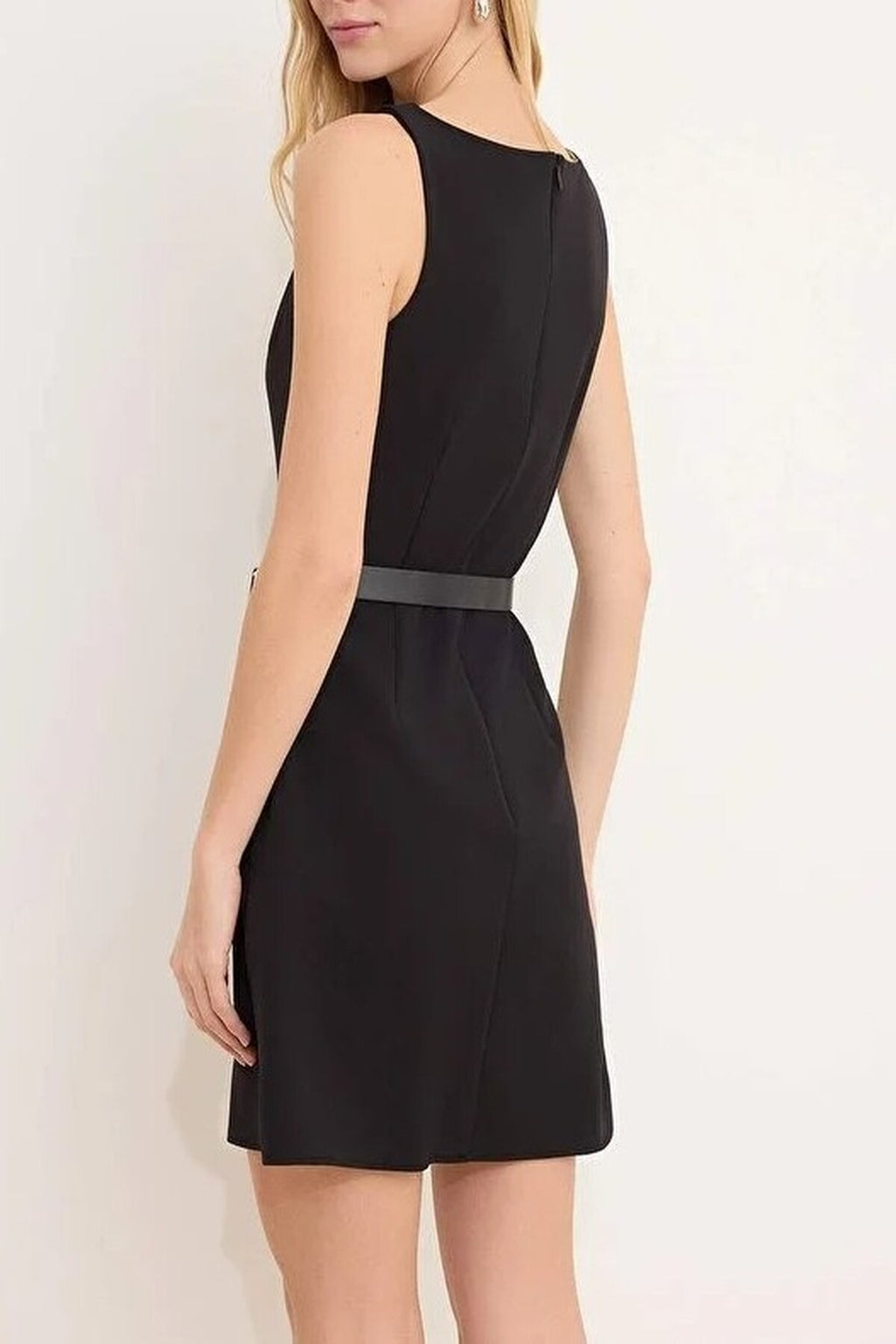 Wardrobe Essentials Belted A-Line Sleeveless Mini Dress