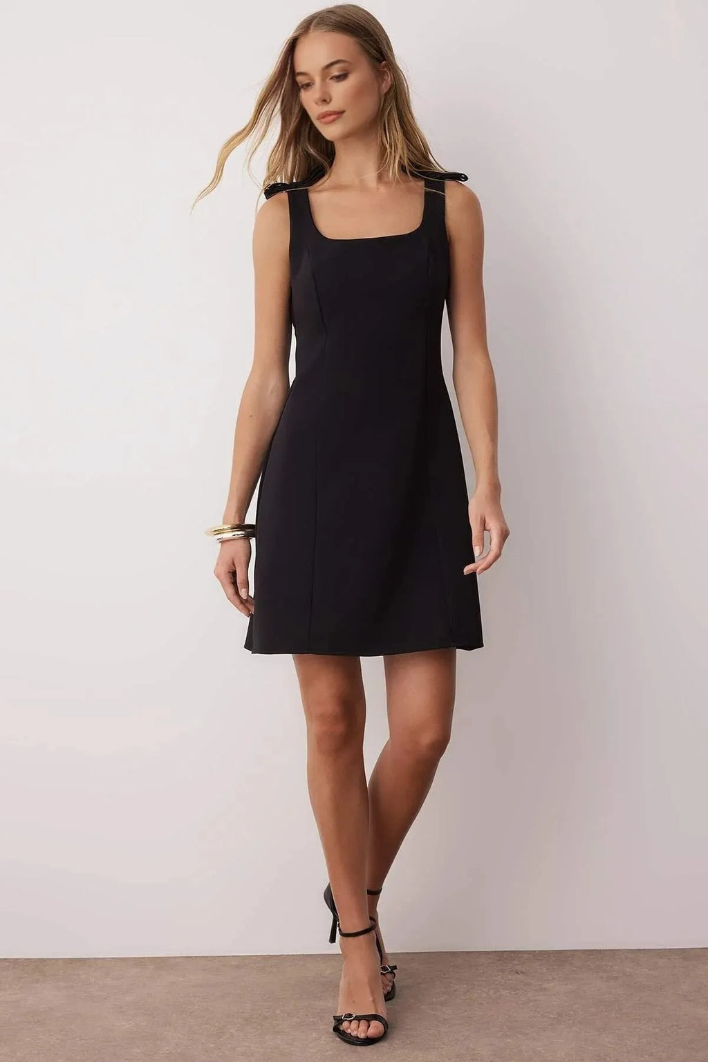 A-Line Mini Woven Dress with Bow