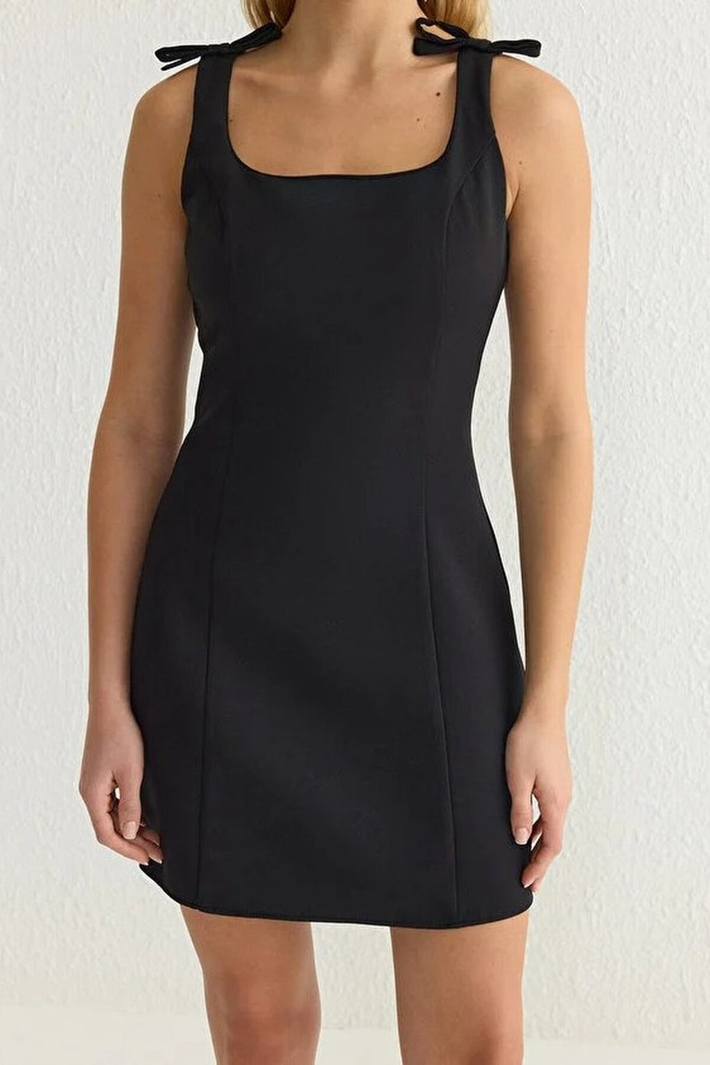 A-Line Mini Woven Dress with Bow