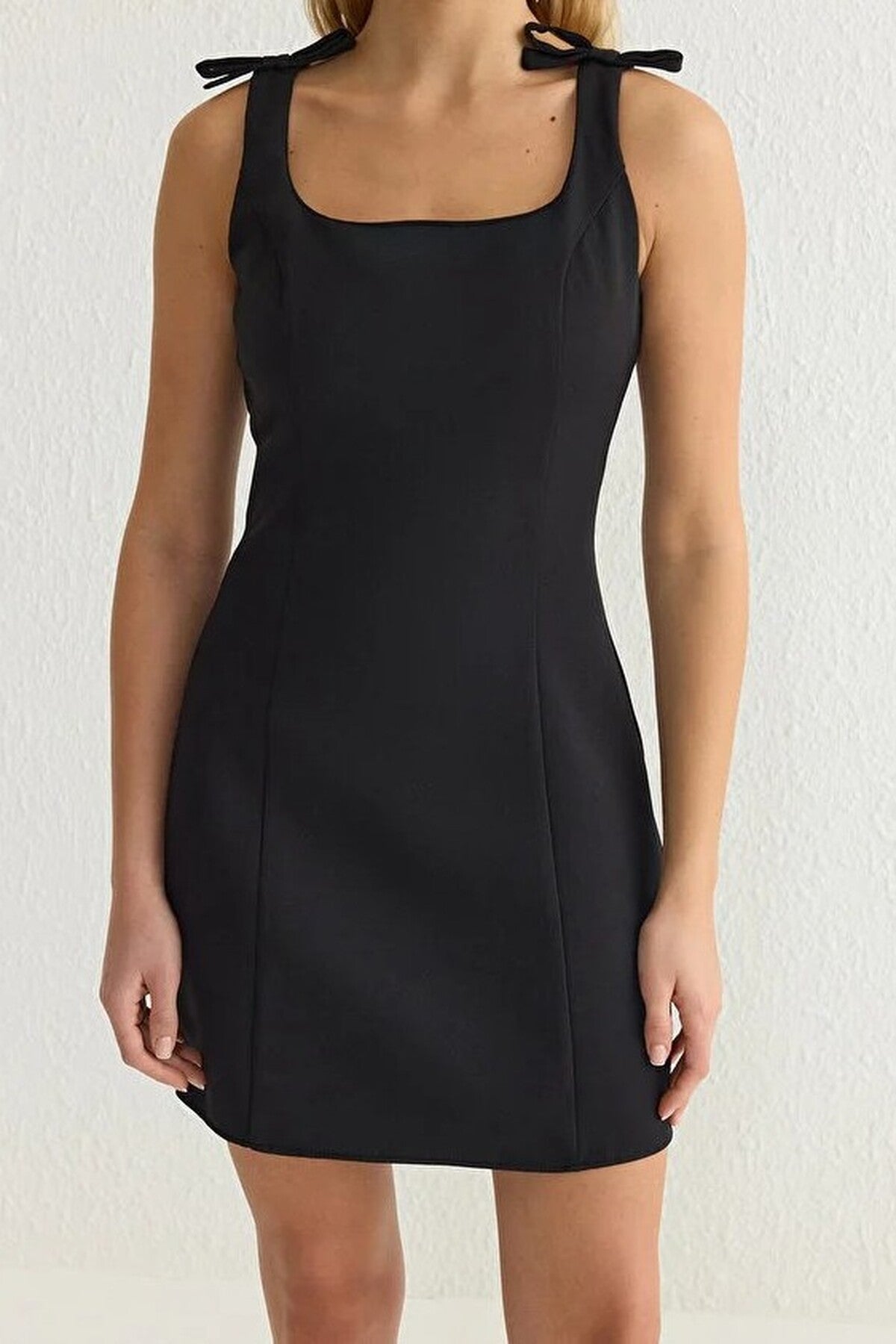 A-Line Mini Woven Dress with Bow