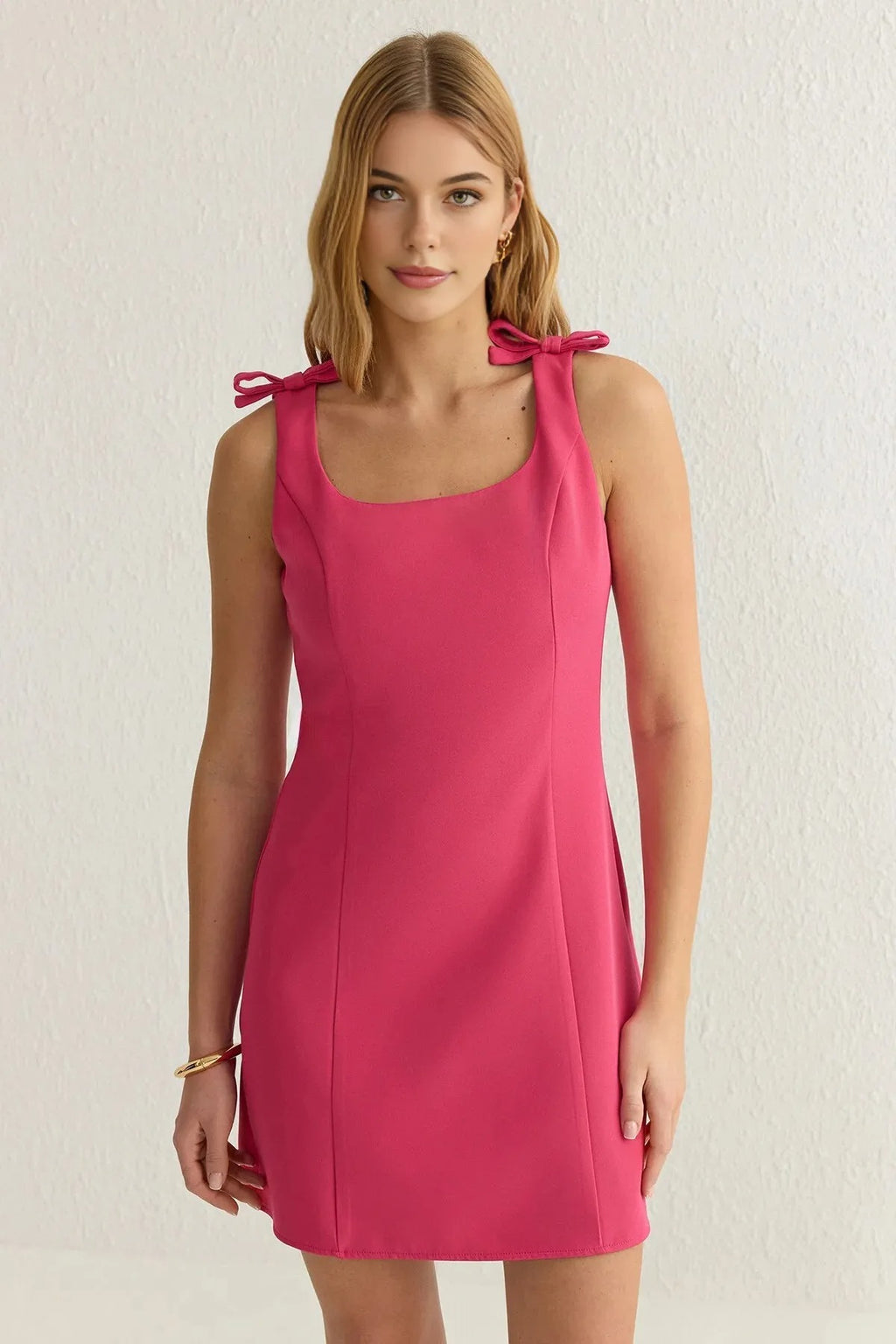 A-Line Mini Woven Dress with Bow
