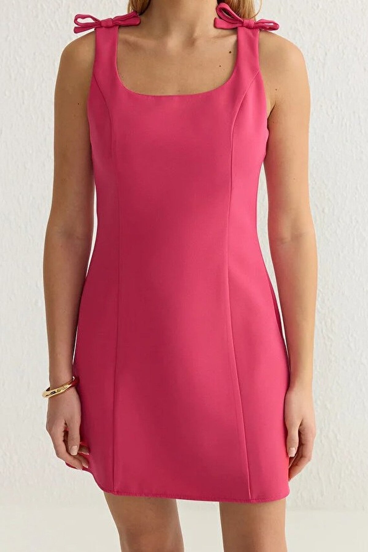 A-Line Mini Woven Dress with Bow