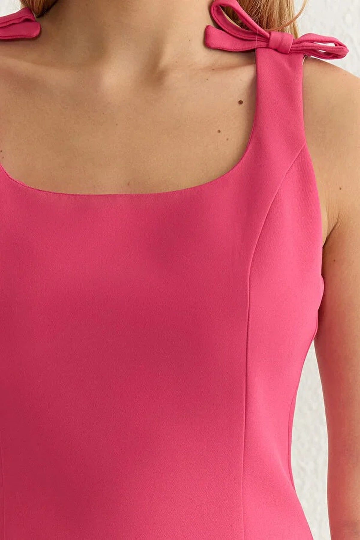 A-Line Mini Woven Dress with Bow