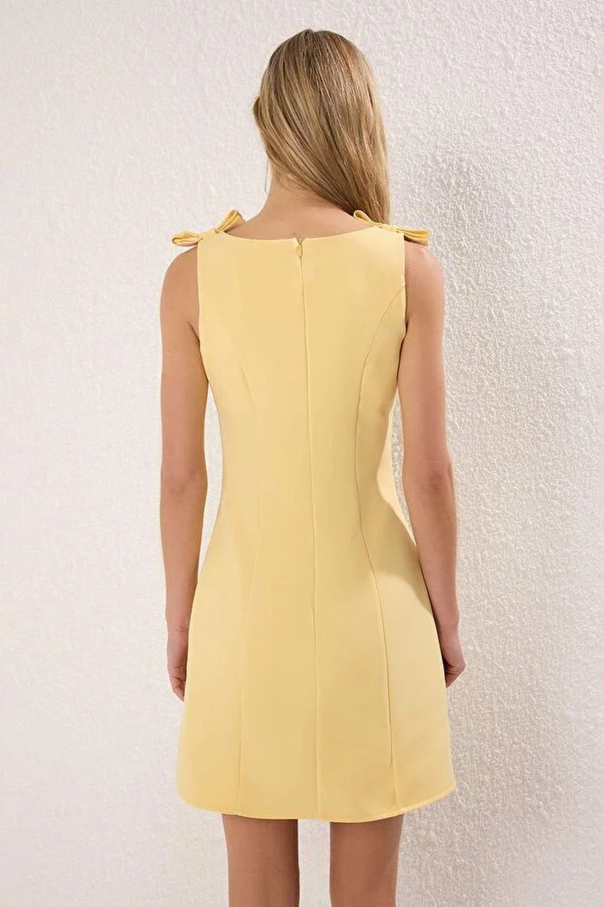 A-Line Mini Woven Dress with Bow