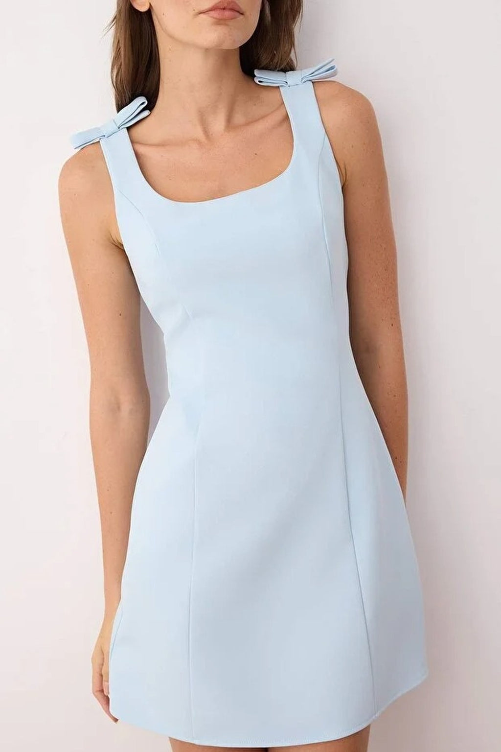 A-Line Mini Woven Dress with Bow