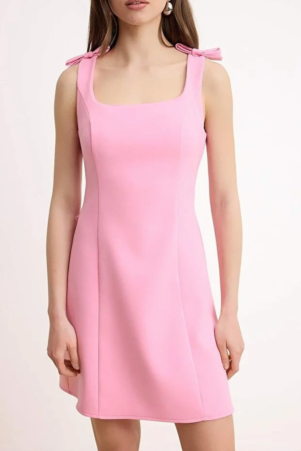A-Line Mini Woven Dress with Bow