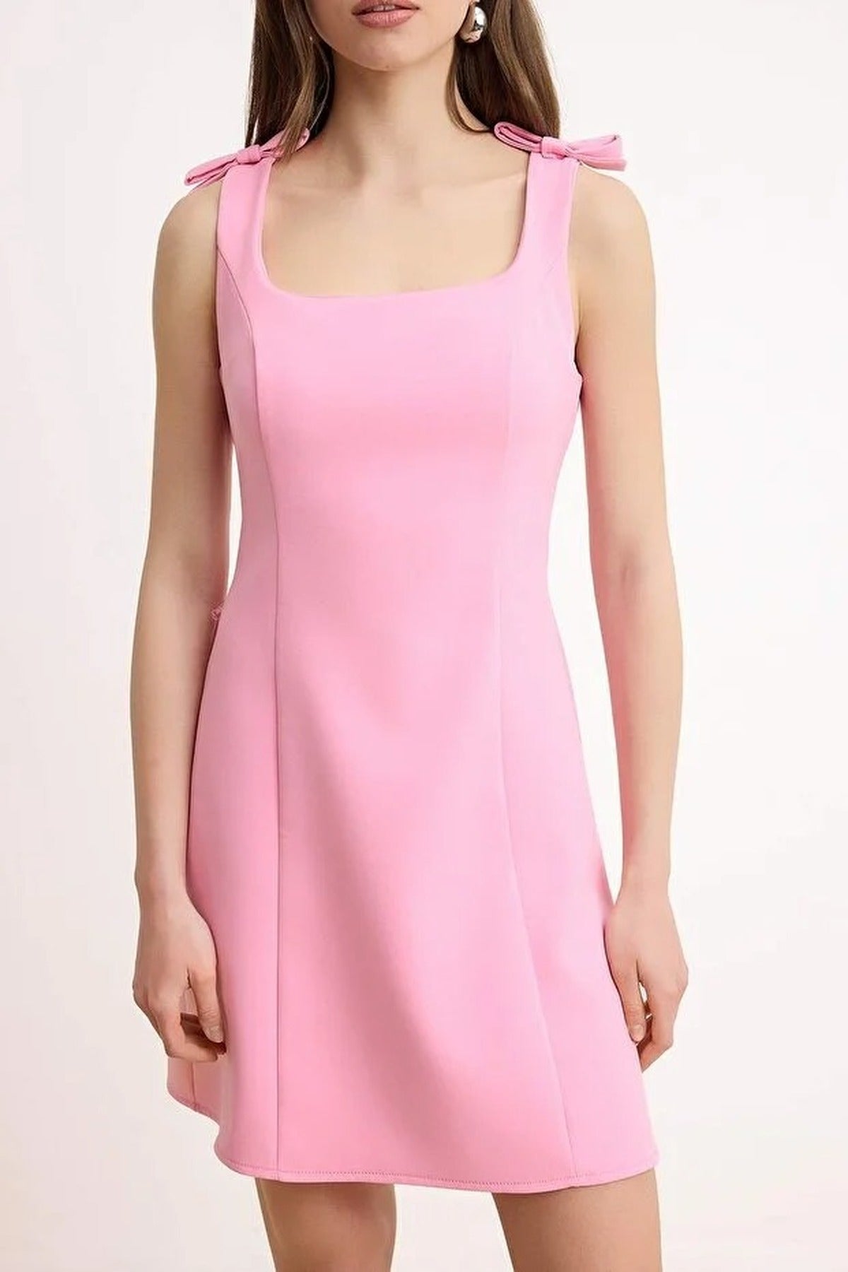 A-Line Mini Woven Dress with Bow