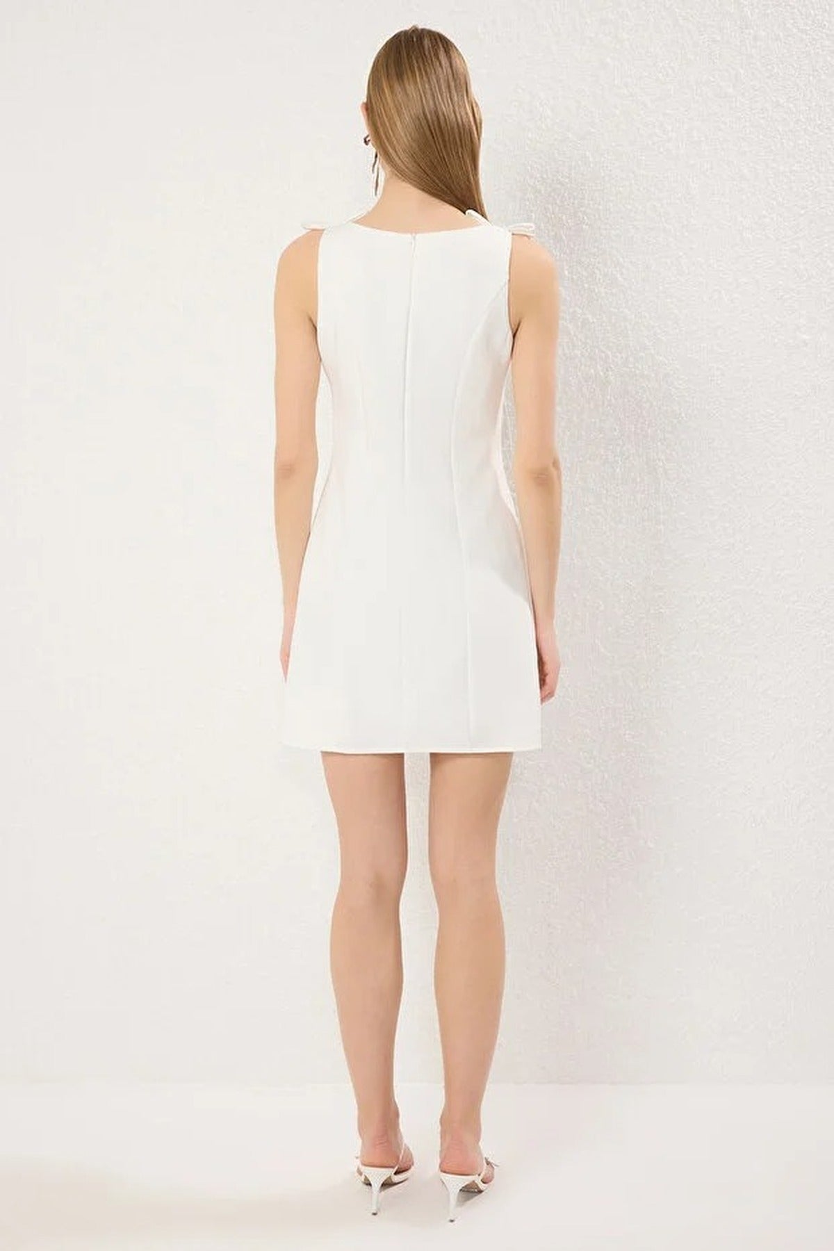 A-Line Mini Woven Dress with Bow