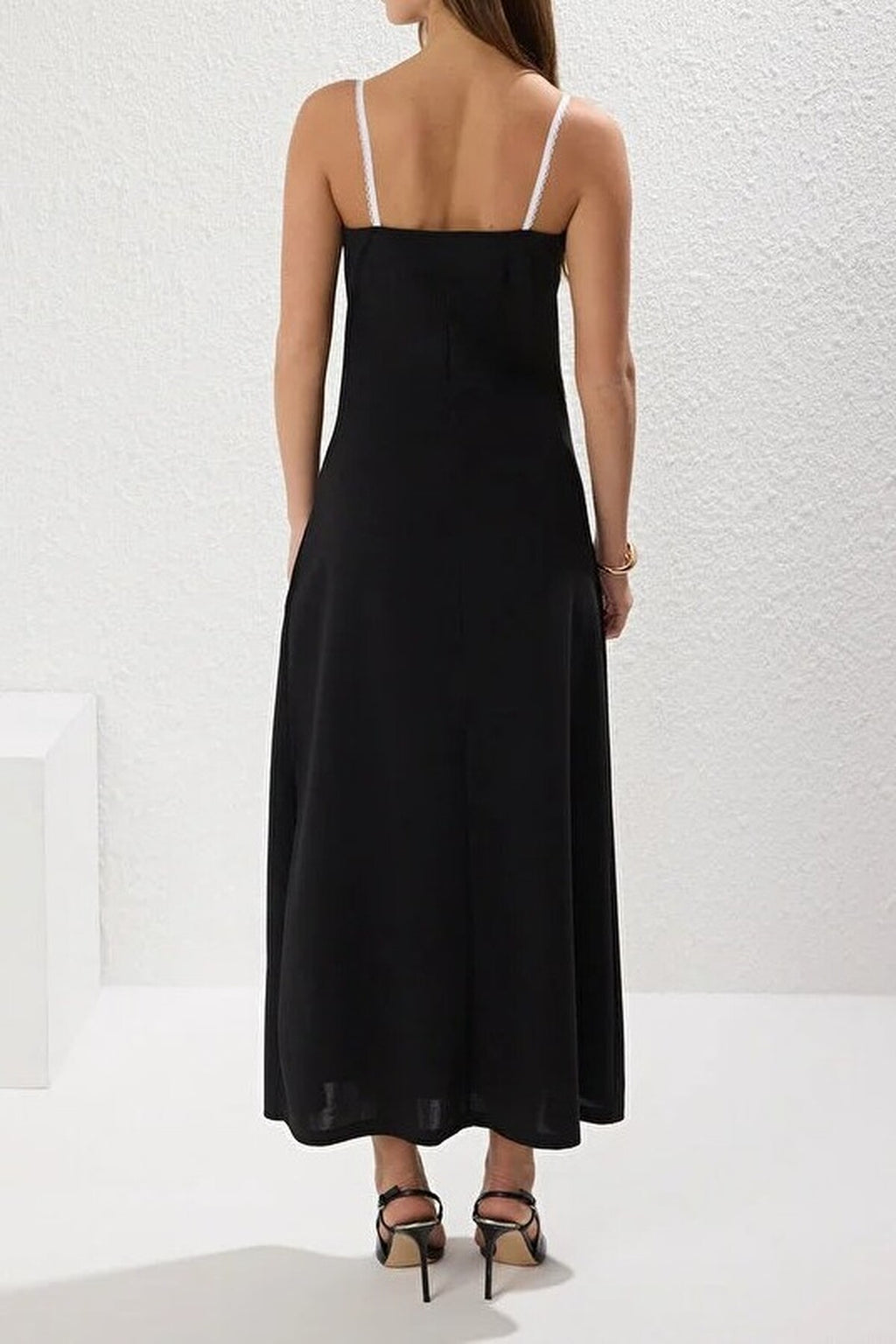 Color Blocking Maxi Crepe Knit Dress