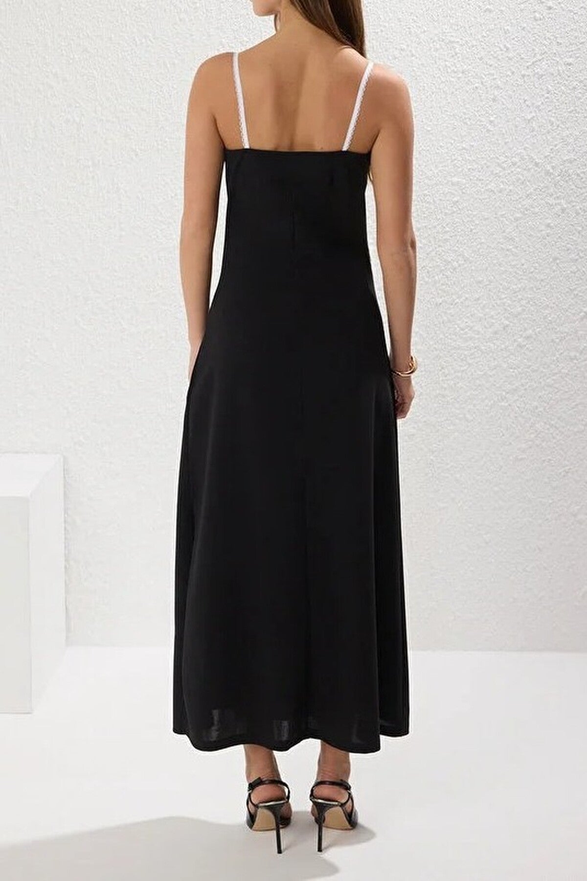 Color Blocking Maxi Crepe Knit Dress