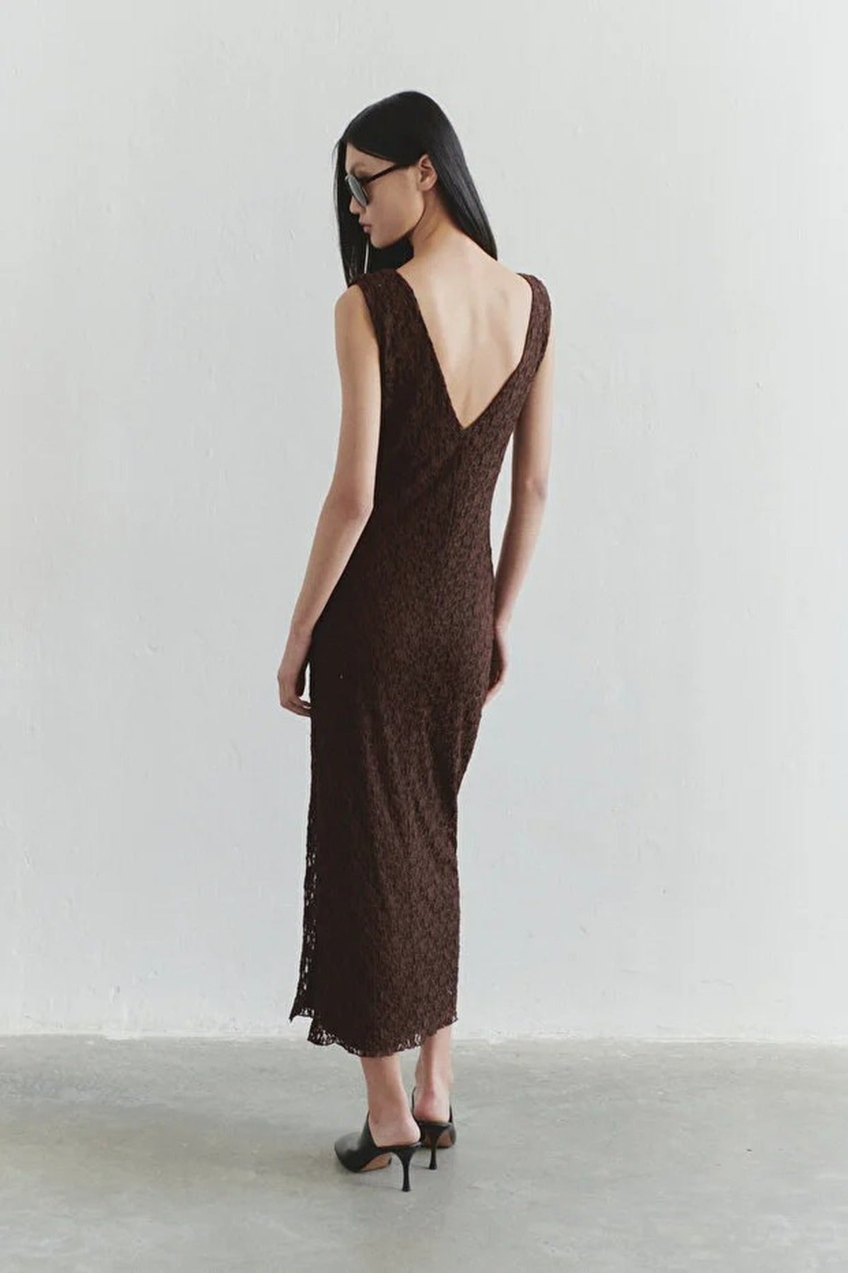Lace Bodycon Backless Stretchy Knit Dress