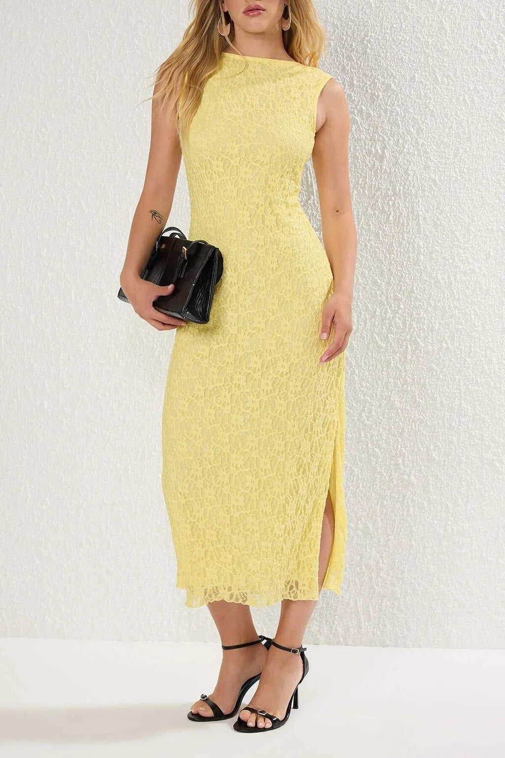 Lace Bodycon Backless Stretchy Knit Dress