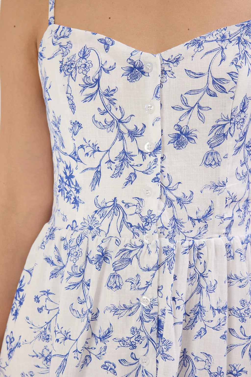 Floral A-Line Lined Midi Dress