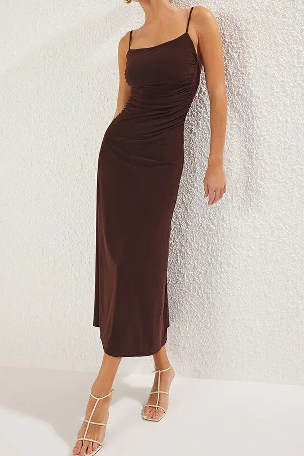 Strappy Backless A-line Maxi Knit Dress
