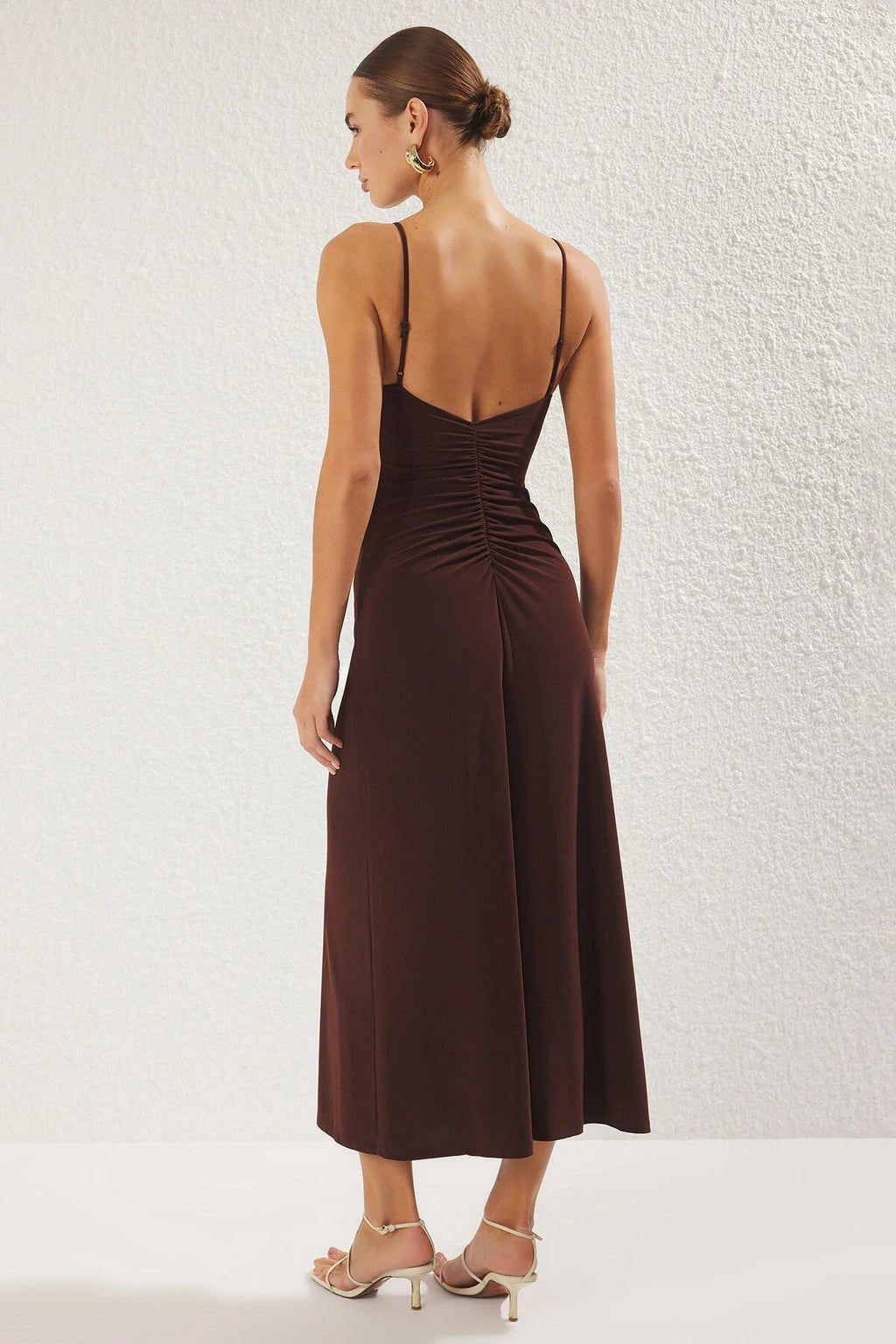 Strappy Backless A-line Maxi Knit Dress