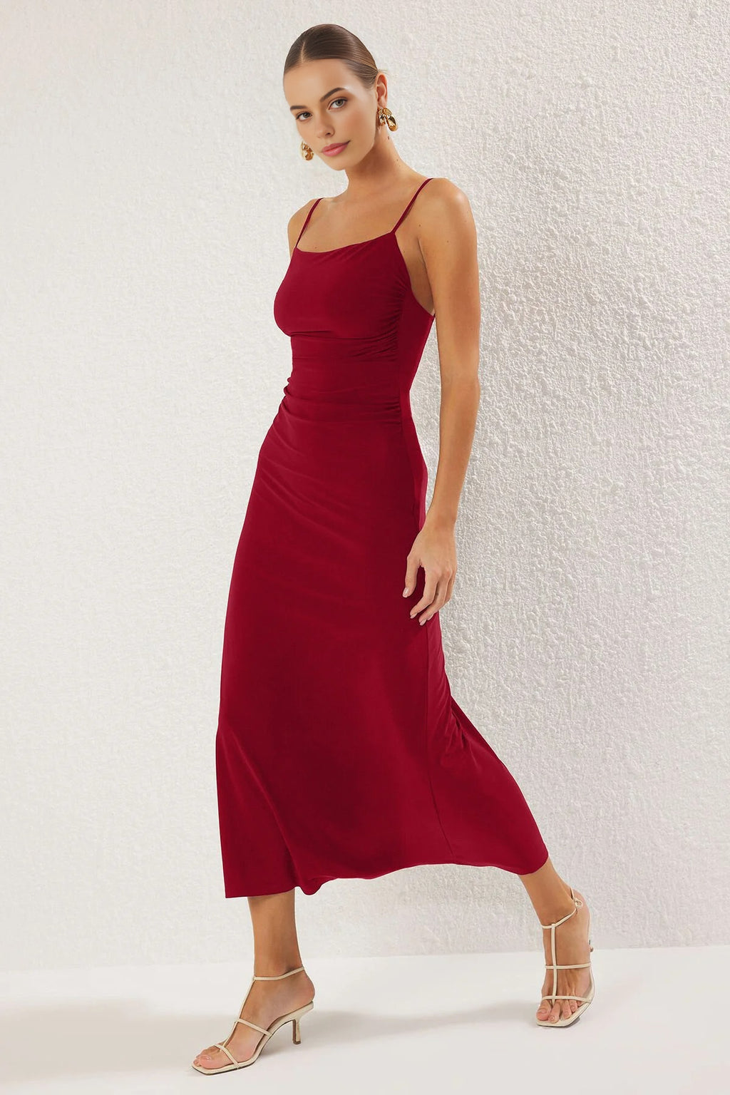 Strappy Backless A-line Maxi Knit Dress