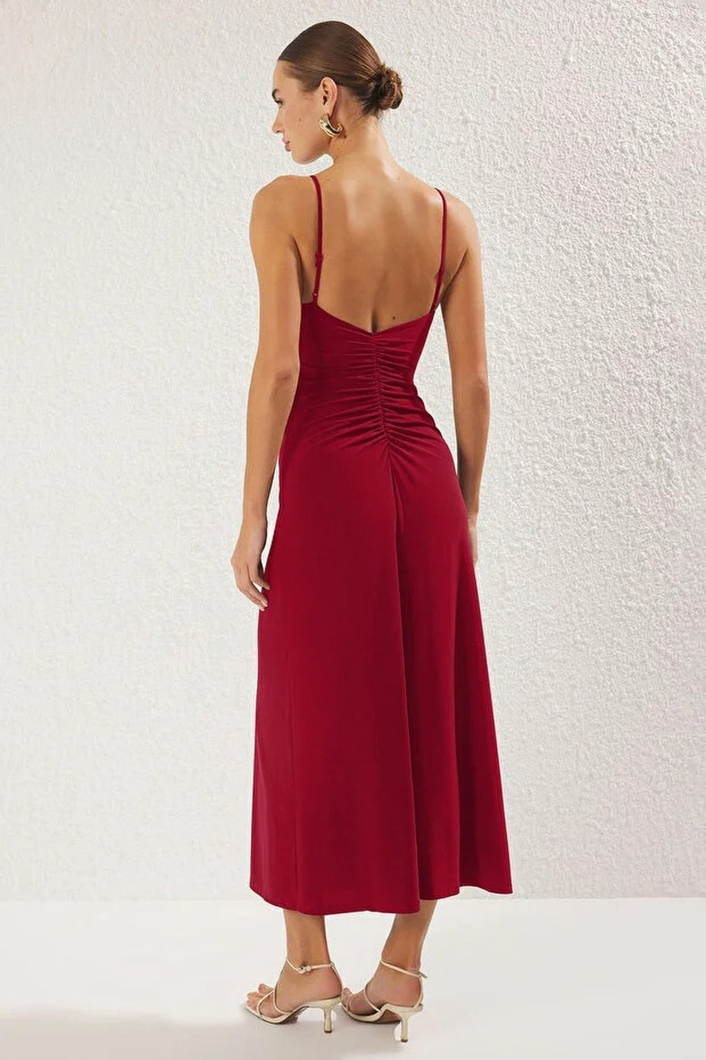 Strappy Backless A-line Maxi Knit Dress