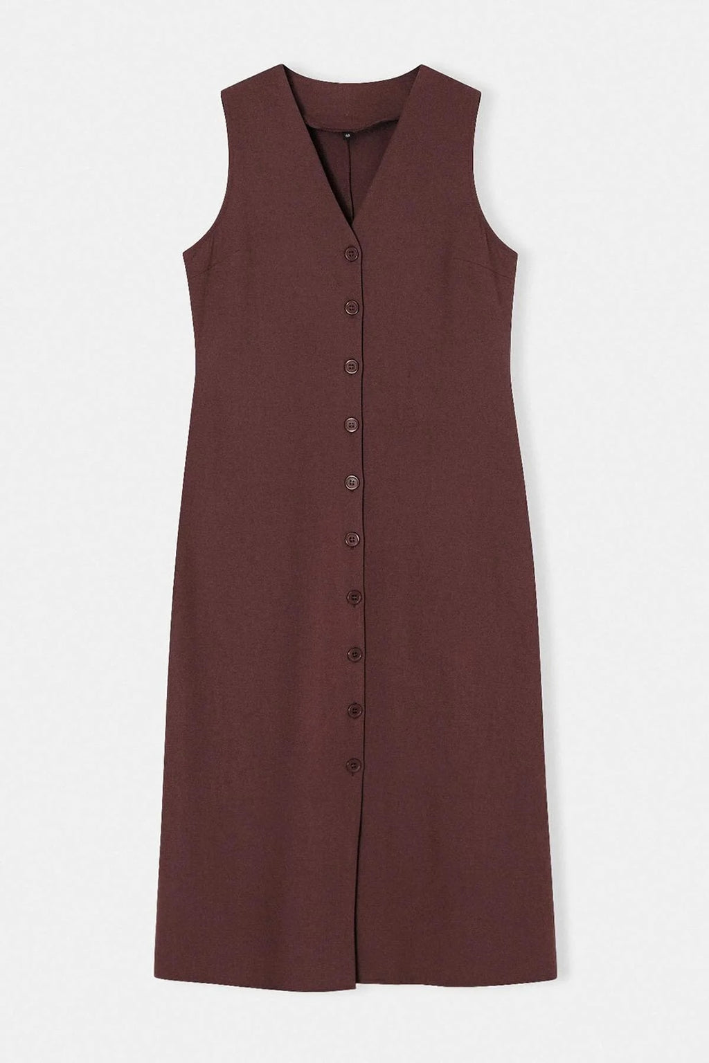 Belted Linen Blend V Neck Midi Shirt Dress
