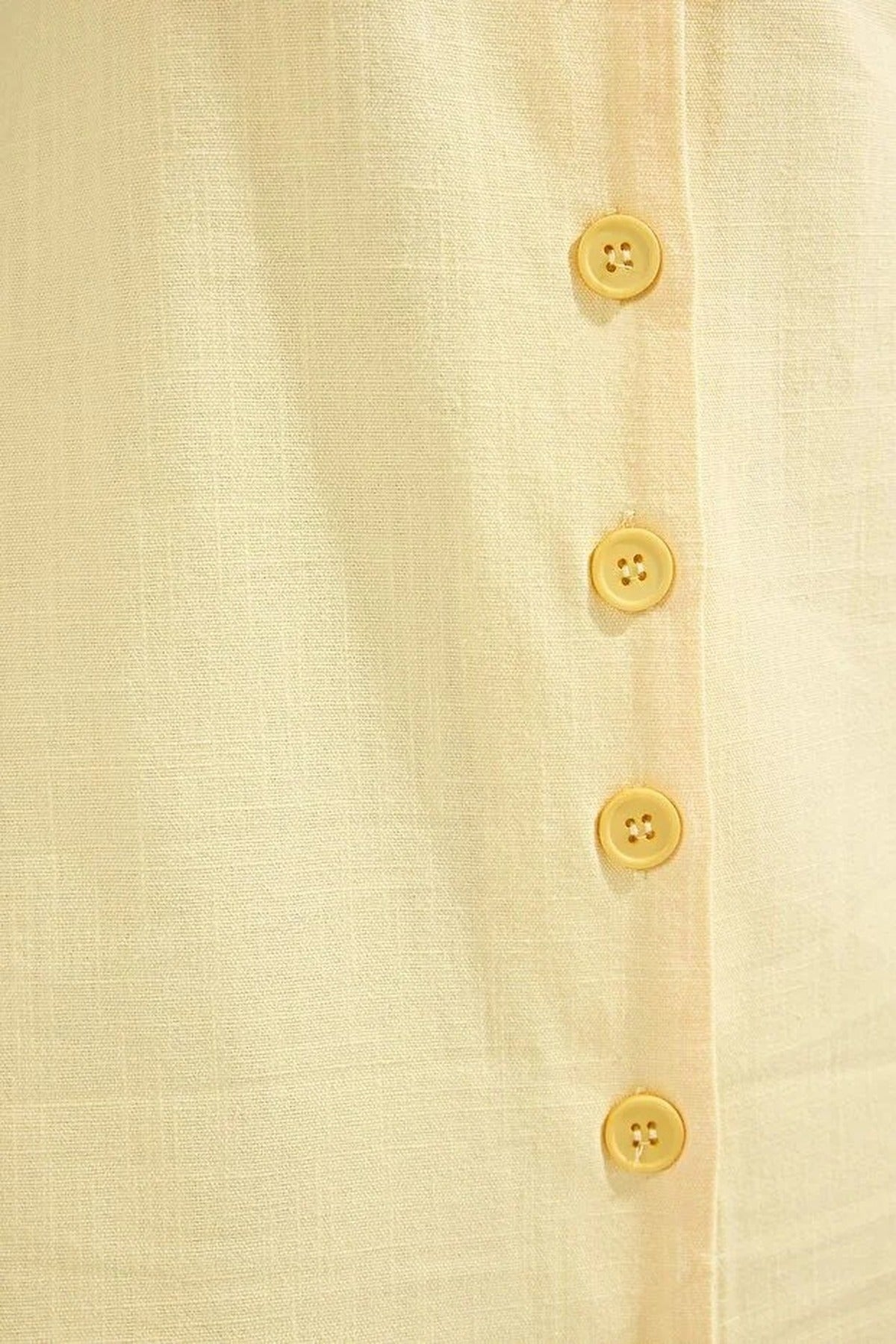 Belted Linen Blend V Neck Midi Shirt Dress