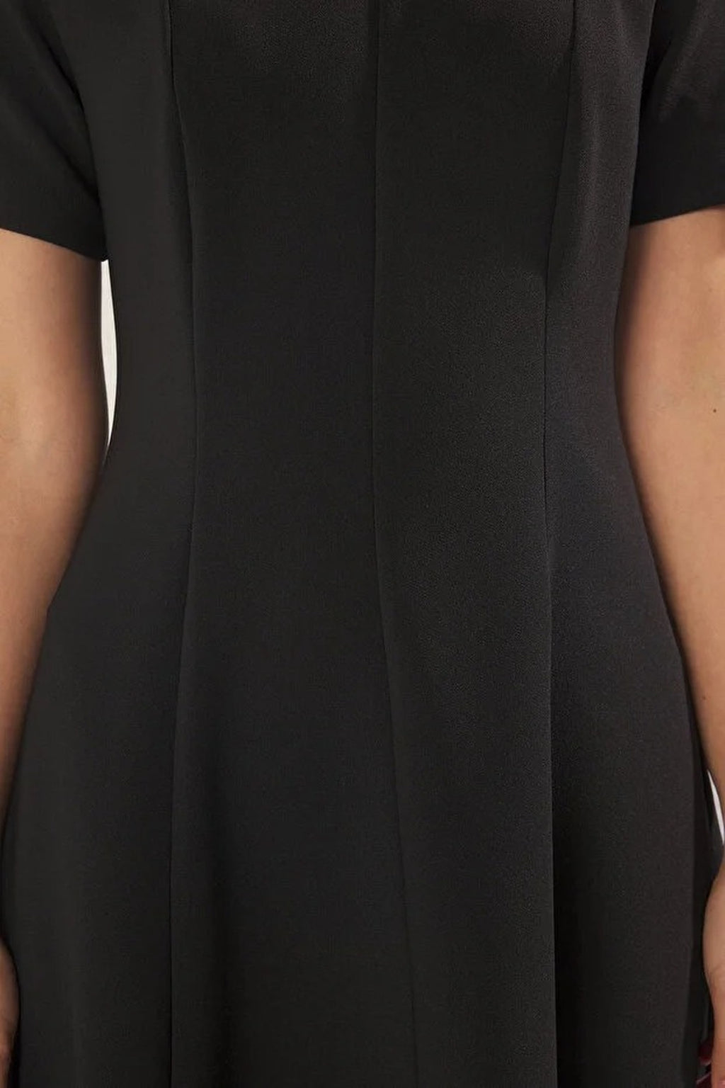 Round Neck Short Sleeve Fit and Flare Midi Dress