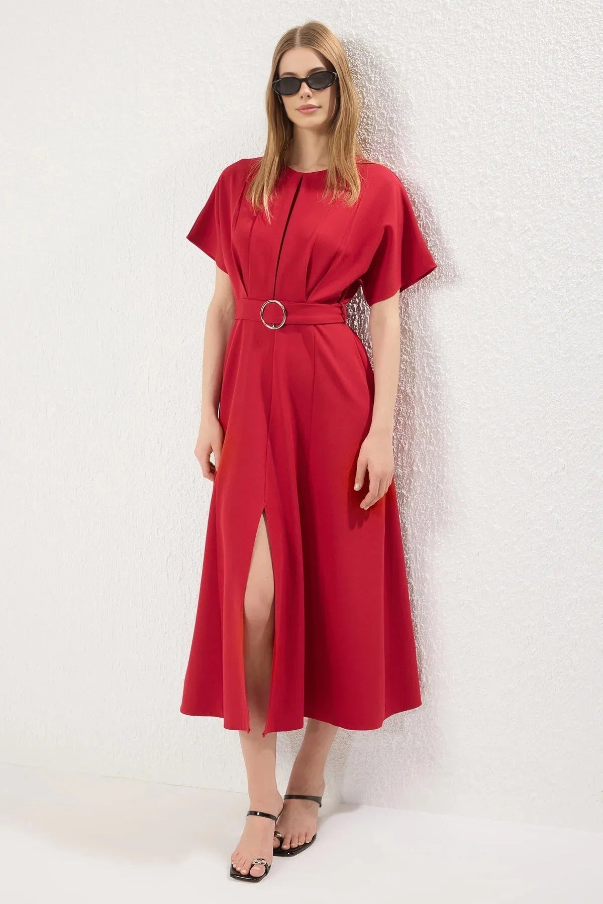 A-Line Dress with Belt Detail