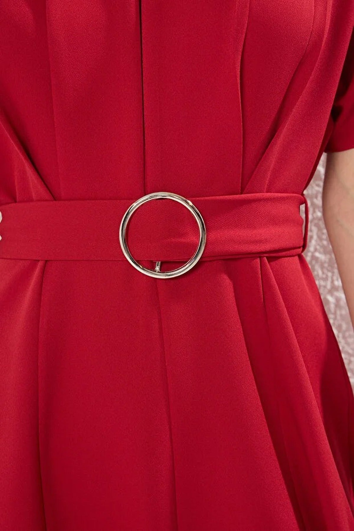 A-Line Dress with Belt Detail