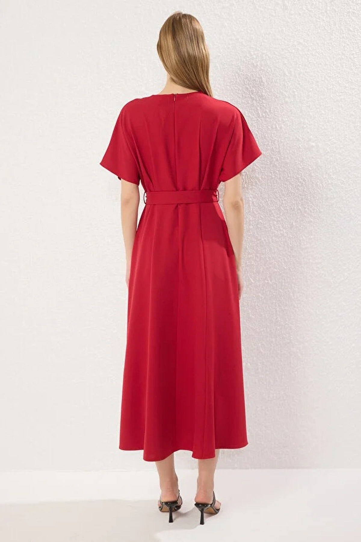 A-Line Dress with Belt Detail