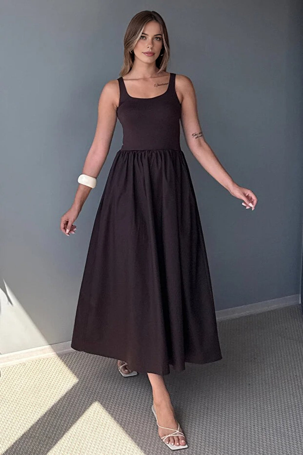 Woven Skater Maxi Dress