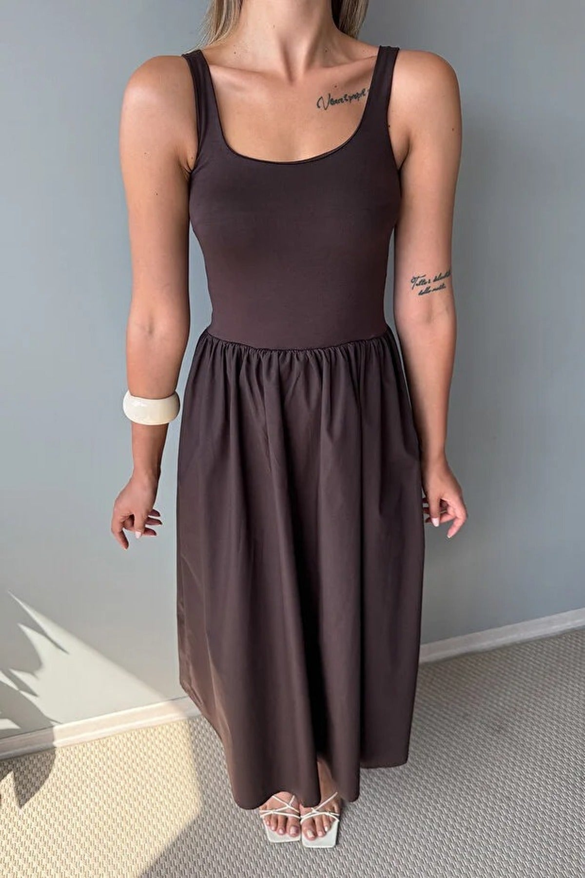 Woven Skater Maxi Dress