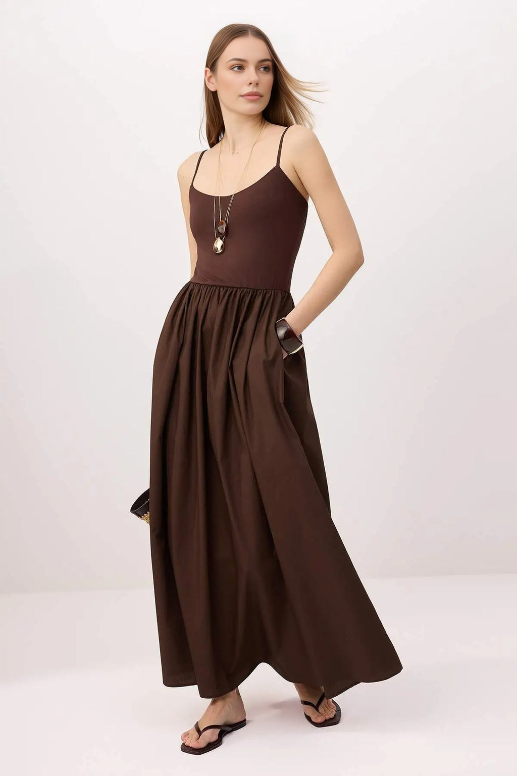 Plain Maxi Woven Dress